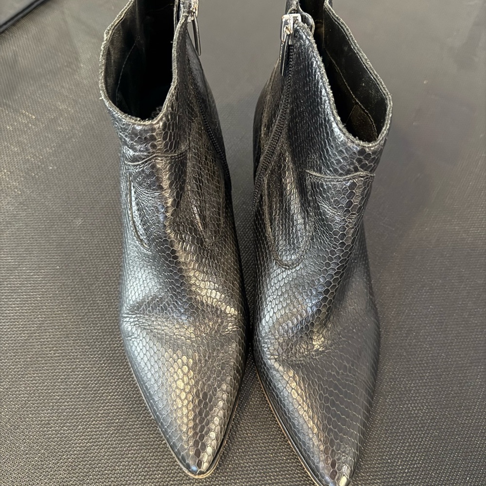 Vince Camuto Snake Embossed Pointed Toe Bootie - … - image 2